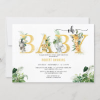 Safari Animal Editable Oh Baby shower