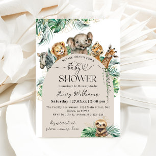 Invitation Safari Animal Jungle Baby shower moderne