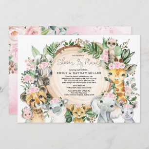 Invitation Safari animal sauvage Jungle Baby shower fille par