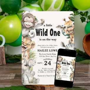 Invitation Safari animal sauvage un Baby shower Jungle