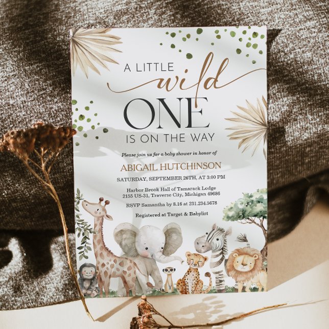Invitation Safari Animals Gender Neutral Baby Shower (Safari Animals Gender Neutral Baby Shower Invitation)