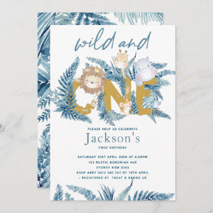 Invitation Safari Animaux Exotiques Premier anniversaire