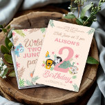 Invitation Safari Animaux Pastel Deuxième anniversaire<br><div class="desc">Fêtez une étape inoubliable avec cette charmante décoration inspirée du safari ! Avec de mignons animaux comme un lion, un zèbre, un éléphant et un singe autour d'un grand "2" dans les tons pastel doux, cette invitation est parfaite pour une fête d'anniversaire. Personnalisez-le avec le nom, l'âge et les détails...</div>
