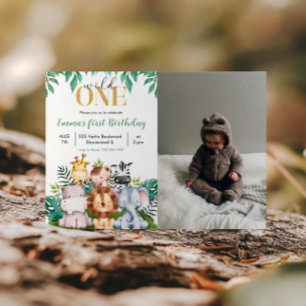 Invitation Safari Animaux sauvages Un Anniversaire Photo