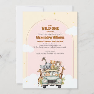Invitation Safari Animaux sauvages Un Baby shower