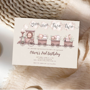 Invitation Safari Animaux Train 2e anniversaire