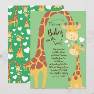 Invitation Safari Baby shower Giraffe