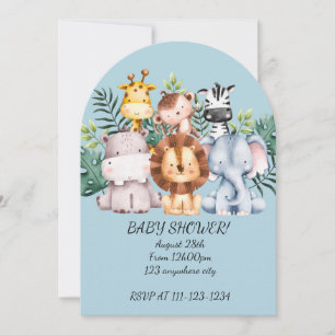 INVITATION SAFARI BABY SHOWER INVITATION, TÉLÉCHARGEABLE