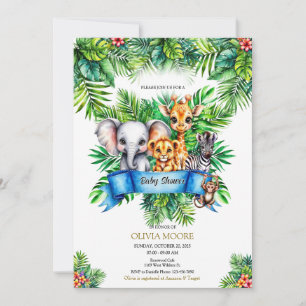 Invitation Safari Baby shower Wild One est sur le chemin