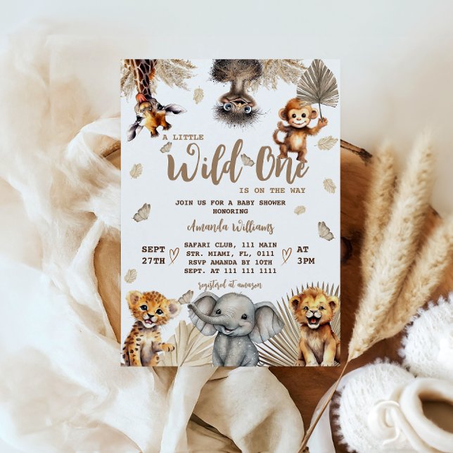 Invitation Safari Bébé Sauvageonne Shower (Créateur téléchargé)