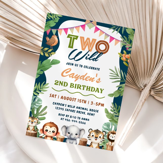 Invitation Safari Boy Two Wild 2nd Boy Birthday (Créateur téléchargé)