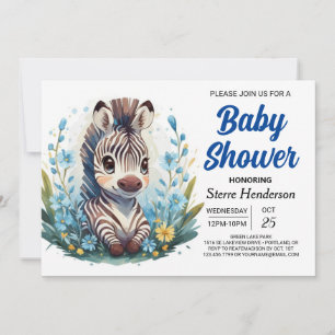 Invitation Safari Chic Magic Zebra Boy Baby shower