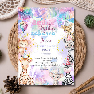 Invitation safari d'anniversaire folle aventure