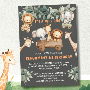 Invitation *Safari de la Jungle Sauvage et Mignon - Fête pour