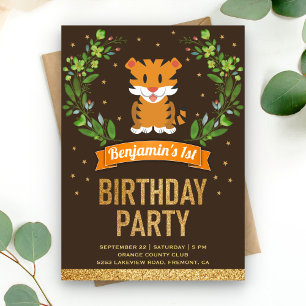 Invitation Safari de la jungle sauvage Fête d'anniversaire de