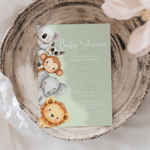 Invitation Safari de la Jungle tropicale verte Baby showers A
