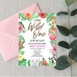 Invitation Safari de la jungle tropicale Zoo Baby shower anim