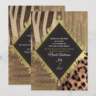 Invitation Safari de lionnes Glam jungle Fête de mariage mode