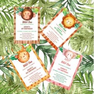 Invitation safari de singe sauvage un anniversaire