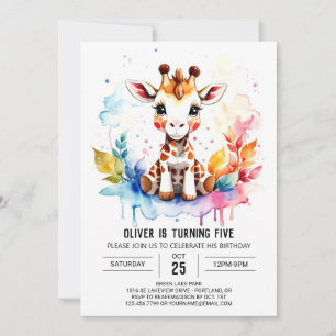 Invitation Safari Dreams Cute Giraffe Anniversaire