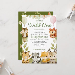 Invitation Safari d'un Fou Animaux de la jungle Fête pour béb