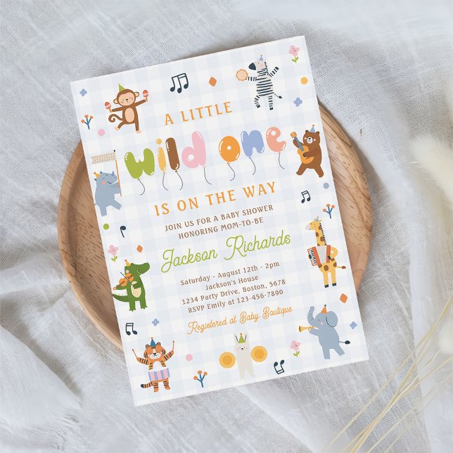 Invitation Safari d'un petit sauvageon Shower Bébé (Créateur téléchargé)