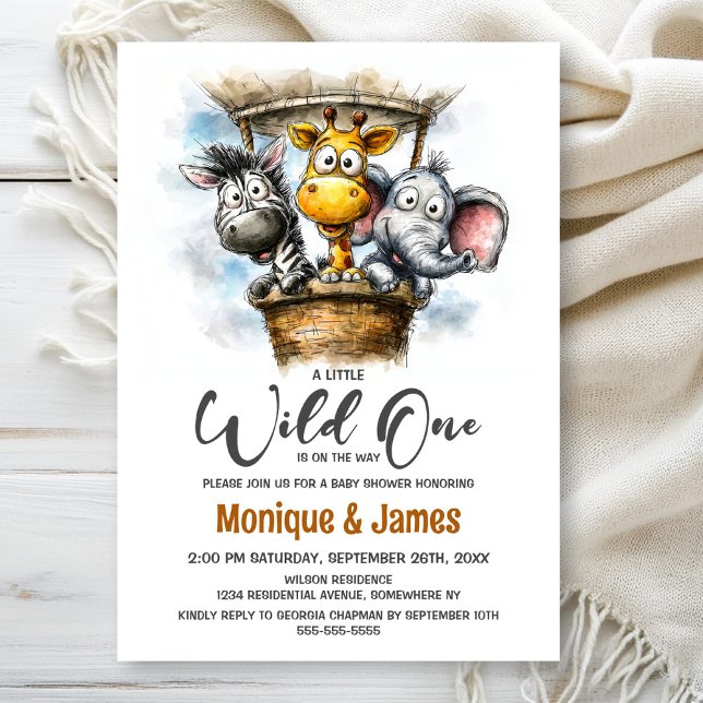Invitation Safari d'une bête sauvage Fête de bébé (Créateur téléchargé)