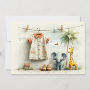 Invitation Safari Explorer Girl - 1ère fête d'anniversaire