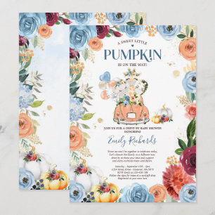 Invitation Safari Floral Animaux Citrouille Conduite Par Baby