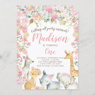 Invitation Safari Girl Birthday