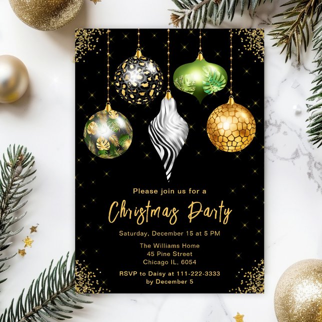 Invitation Safari Imprimés Ornements Fête de Noël (Créateur téléchargé)