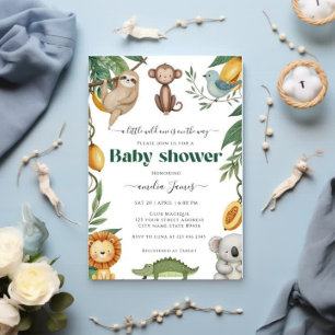 Invitation Safari Jungle Animaux sauvages un garçon Baby show
