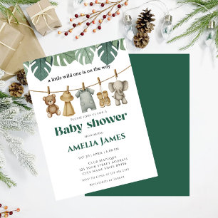 Invitation Safari Jungle Animaux sauvages un garçon Baby show