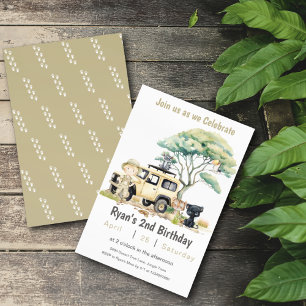 Invitation Safari Jungle Aquarelle Safari Animaux Anniversair