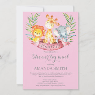 Invitation Safari Jungle Girl Baby shower par la poste