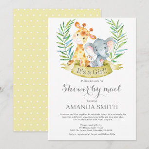 Invitation Safari Jungle Girl Baby shower par la poste