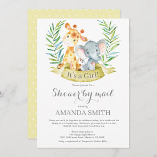 Invitation Safari Jungle Girl Baby shower par la poste