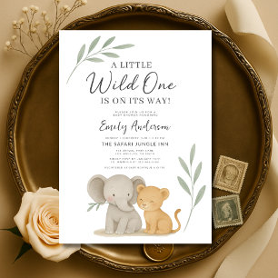 Invitation Safari Jungle Little Wild One Baby Shower