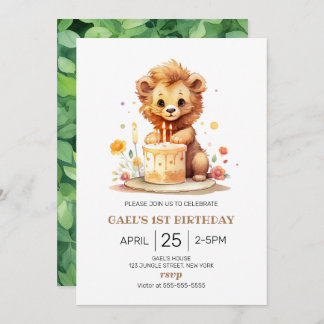 Invitation Safari Lion 1er anniversaire