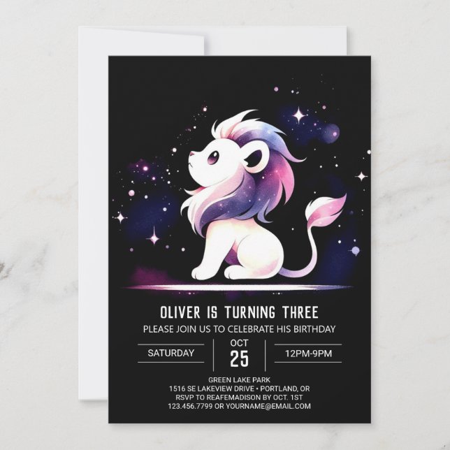 Invitation Safari Petit Lion Anniversaire (Devant)