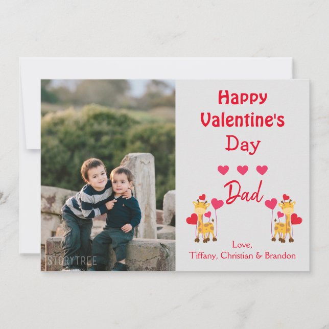 Invitation Safari photo Heureuse Sainte-Valentin (Devant)