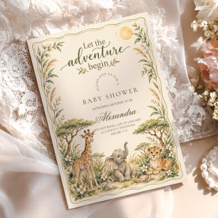 Invitation Safari Que l'aventure commence Baby Shower