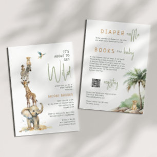 Invitation Safari sauvage de la Jungle   Tout en un Baby show