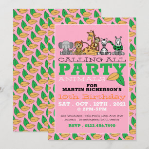 Invitation Safari sauvage, fête d'anniversaire pour enfants