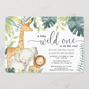 Invitation Safari sauvage un baby shower neutre genre