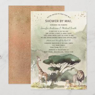 Invitation Safari Savanna Sahara Animaux Baby shower par la p