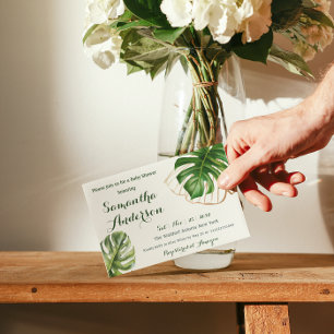 Invitation Safari Simple Tropical Wild Un Baby shower