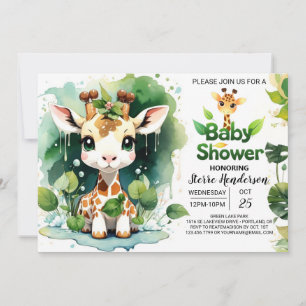 Invitation Safari Tales Baby Giraffe Baby shower