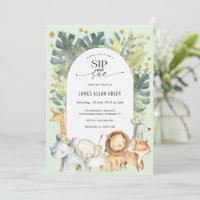 safari thème mignon sip et voir baby shower