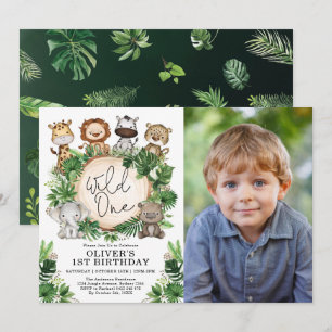 Invitation Safari tropical Animaux sauvages de la Jungle